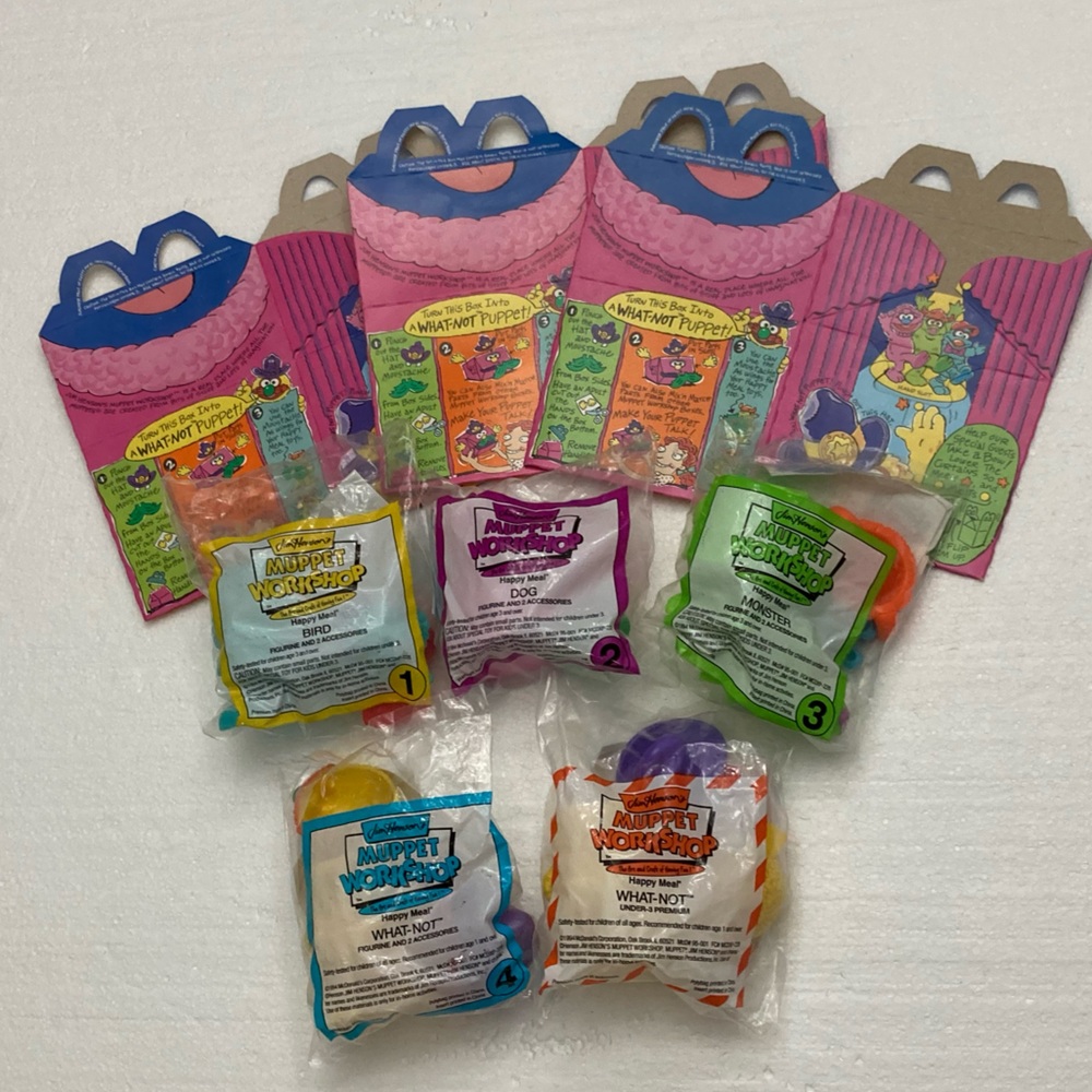 NIB 1994 McDonald’s Jim Henson’s Muppet Workshop Full Set of 4 + Under 3 + Boxes